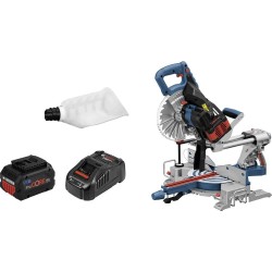 Bosch Professional BITURBO GCM 18V-216 + 2xPC 5.5Ah + GAL1880 CV Accu-kap- en verstekzaag 1600 W Brushless, Incl. 2 accus, Incl. lader 216 mm 30 mm